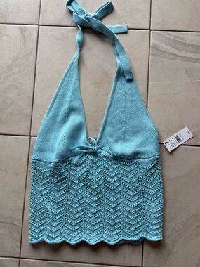 Light Blue Knit Halter